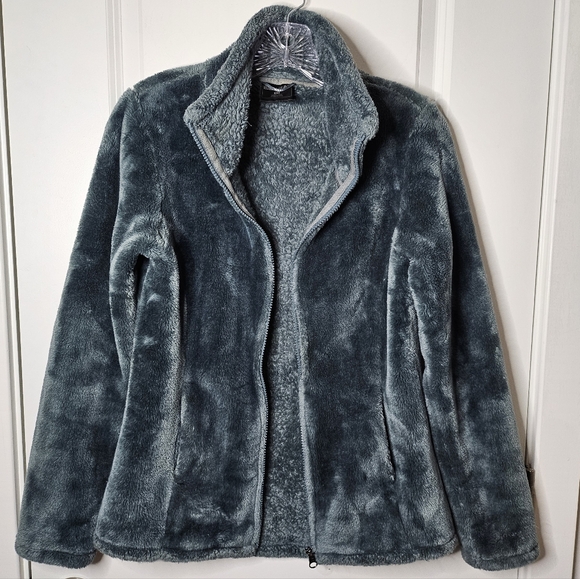 32 Degrees Jackets & Blazers - 32 Degrees Heat Plush XS Faux Fur Zip Jacket Cozy Hunter Green Soft Stand Collar